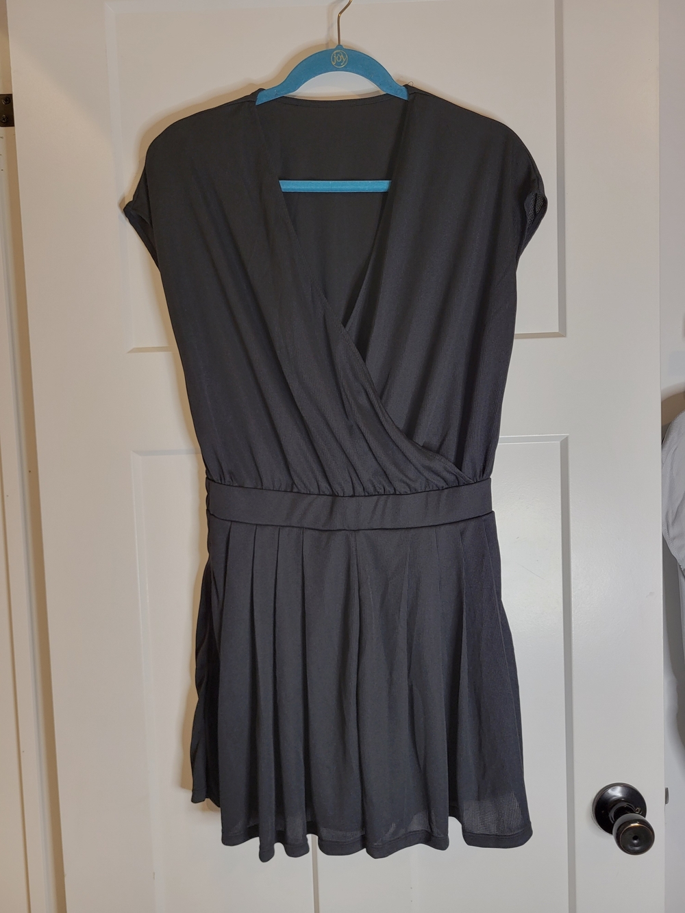 HALARA Black Wrap-Front Romper